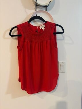 LOFT LIGHTWEIGHT RED BLOUSE